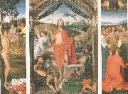 Hans Memling The Resurrection with the Martyrdom of st Sebastian and the Ascension a triptych (mk05) china oil painting reproduction